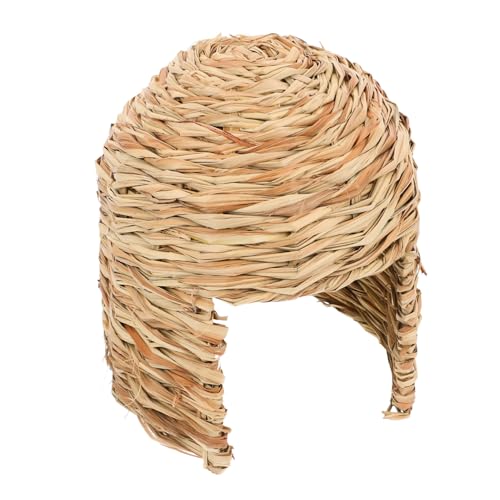 Abaodam Hasenhütte Kaninchenkäfigmatte Kaninchenhaus im Freien Kaninchenkäfige kleines Tier-Winternest Hasenkäfig im Freien Hasenbettwäsche Hasenburg Einstreu aus Stroh Hasenhaus Gras von Abaodam