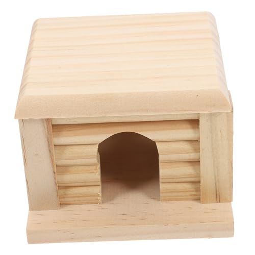 Abaodam Hamsterhaus Aus Holz Mit Rutsche Mehrzweckdesign Für Kleintiere Rennmaushaus Abnehmbare Plattform Für Futter Und Trinken Geeignet Für Hamster Mäuse Und Ratten von Abaodam