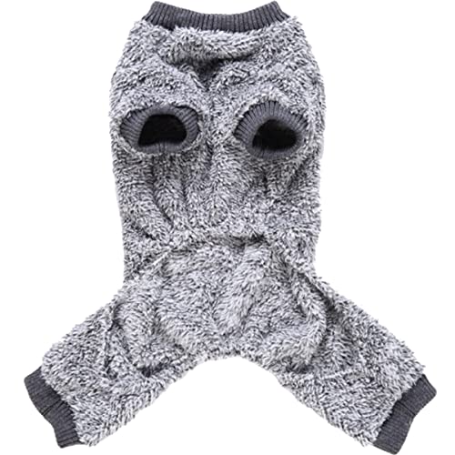 Abaodam Haustier Bademantel Winterkleidung für Haustiere dekoratives Hundekostüm weicher Hundeoverall Kleidung für Hund Haustierhundkleidung Polyester Baumwolle Grey von Abaodam