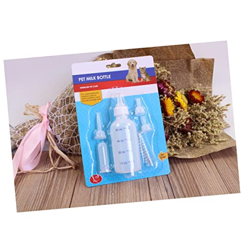 Abaodam Haustier Fütterungsset Stillflasche für Kätzchen Welpen Kleine aus Lebensmittelechtem Material Reinigungsbürste zur Pflege von Tierbabys von Abaodam