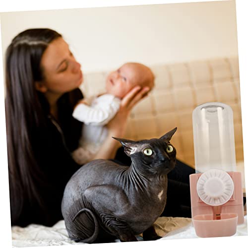 Abaodam Haustier Hänge Wasserspender Auslaufsicher für Hunde Katzen Kaninchen Automatische Trinkflasche für Käfige Kompakt Tragbar für Unterwegs Hause Modisches Rosa von Abaodam