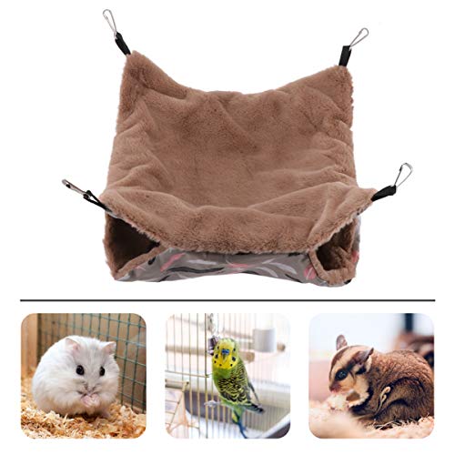 Abaodam Haustier Hängematte für Hamster Plüschbett aus Hochwertigem Material für Kalte mit Zweischichtigem Design und Aufhängehaken für Bequeme von Abaodam