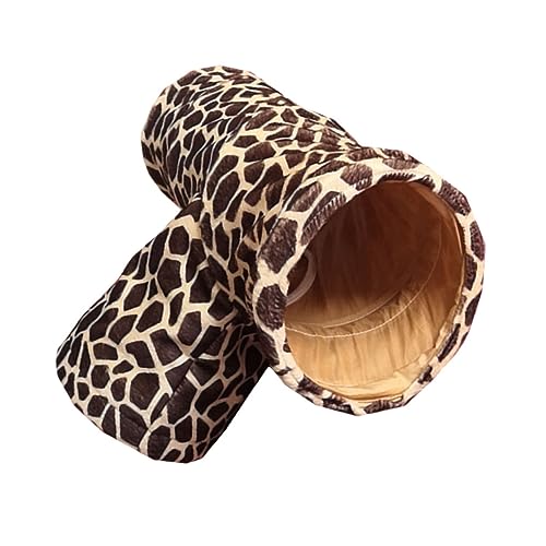 Abaodam Haustier Hamster Tunnel Hasen eine tierische bescherung rattenspielzeuge meerschweinchen versteck Kaninchenspielzeug Mäuse Tunnel Haustierbedarf Flanell Leopard von Abaodam