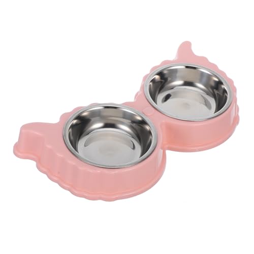 Abaodam Doppelte Futter Und Wassernäpfe Für Haustiere rutschfeste Abnehmbare Edelstahl-schüsseln Mit Verspieltem Design Für Katzen Hunde Und Kaninchen Große Kapazität Für Müheloses von Abaodam