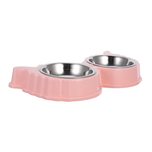 Abaodam Haustier Hund Schüssel hundezubehör katzenfutter Katzen- und Hundenapf Großer Hundewassernapf Haustiere hundenäpfe aus Kunststoff erhöhter Hundenapf Hundebett Rostfreier Stahl Rosa von Abaodam