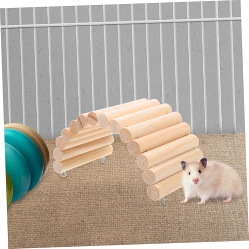 Abaodam Haustier Kletterleiter aus Beißfestem Holz für Hamster und Kleine Kleintiere Flexible Hängende Brücke Gesundes Trainings Beschäftigungsspielzeug für Mäuse und Zwerghamster von Abaodam