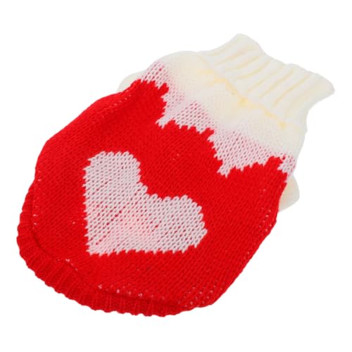 Abaodam Haustier-Pullover Katzenpullover Hundepullover Für Mädchen Pullover Mit Hundeherzen Süße Strick-hundekleidung Welpen-Pullover Kätzchen-Pullover Hundekostüm Zum Valentinstag Garn von Abaodam