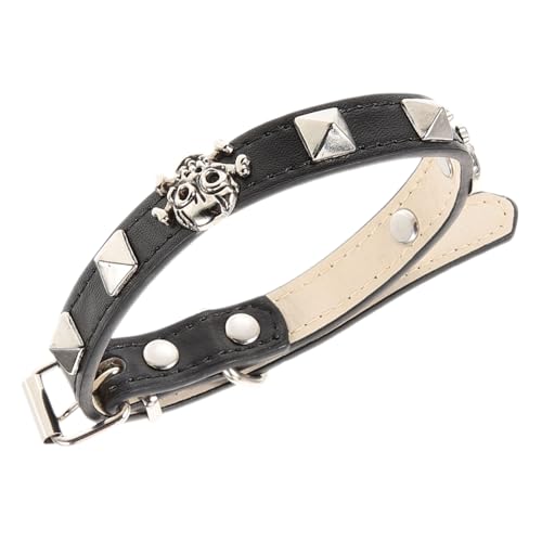Abaodam Haustierhalsband Im Punk Stil Mit Totenkopfmuster Verstellbares Halloween Für Einzigartiges Design Für Haustierpartys Und Besondere Anlässe von Abaodam