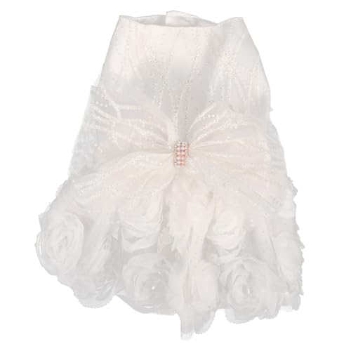 Abaodam Haustierhochzeitskleid Party Welpe Chihuahua Dekorationen Hund hochzeitskleid kleines hundehochzeitskleid Kleid für Hunde Hochzeitskleid für Hund Polyester von Abaodam