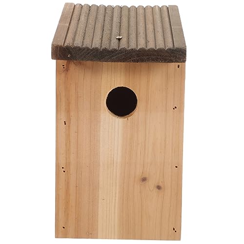 Abaodam Hölzernes Vogelhaus für Nymphensittiche Rustikales Nistkasten aus Echtem Holz für Garten Schützendes Schlafnest von Abaodam