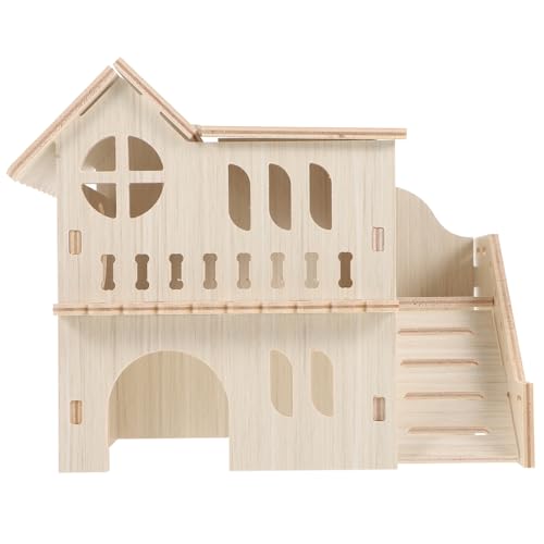 Abaodam Holz-hamsterhaus Mit Leiter Gemütliche Hamster-Villa Für Chinchillas Und Ratten Robust Langlebig Perfektes Versteck Für Innentierhaltung Und Spielvergnügen von Abaodam