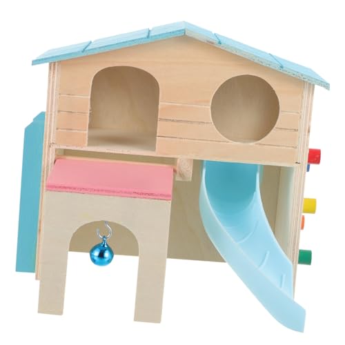 Abaodam Holz Hamsterhaus mit Rutsche und Leiter Spielplatz für Kleintiere für Zwerghamster und Kleine Haustiere und Langlebig Fördert und von Abaodam