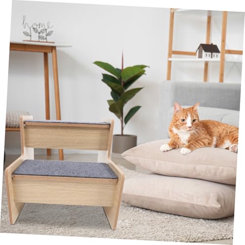 Abaodam Holz Hundetreppe Bequem Leicht und Abstieg Tragbare Haustierleiter für Kleine Hunde Katzen Sofa Betten rutschfest Komfortabel Pflegeleicht Haustierzubehör von Abaodam