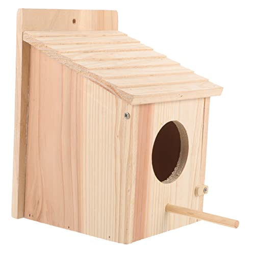 Abaodam Holz Vogelhaus für Draußen Hängendes für Kreatives Nistkästchen aus Holz für Garten und Terrasse Naturfarbe Abaodam Holz Vogelhaus für Draußen Hängendes für Kreatives Nistkästchen aus Holz für Garten und Terrasse Naturfarbe von Abaodam