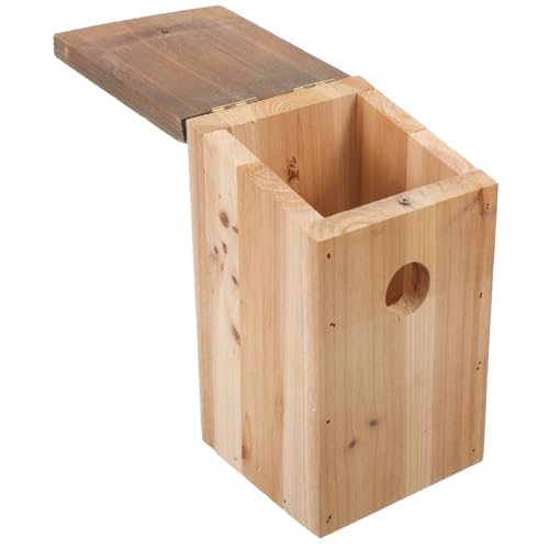 Abaodam Holz Vogelhaus für Wellensittiche Nistkasten aus Massivem Holz für Haustier Vögel im Garten Stabiler Brutplatz für Sichere Nistumgebung und Natürlichen Abaodam Holz Vogelhaus für Wellensittiche Nistkasten aus Massivem Holz für Haustier Vögel im Garten Stabiler Brutplatz für Sichere Nistumgebung und Natürlichen von Abaodam