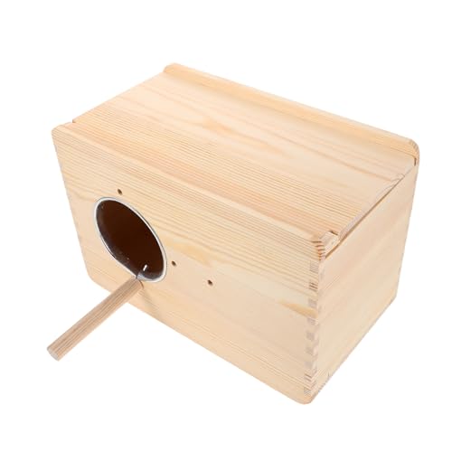 Abaodam Holznistkasten für Wellensittiche und Nymphensittiche Robuste Brutbox mit Glatten Kanten Wetterfestes Vogelhaus für Sicheren Nistschutz und Ganzjährige Wärmedämmung von Abaodam