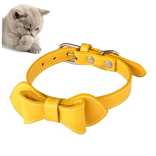 Abaodam Hundehalsband Mit Schleife Für Welpen Passend Für Katzen Und Hunde Mit Ringanhänger Und Schnalle Schickes Pu Hundehalsband Gelb Abaodam Hundehalsband Mit Schleife Für Welpen Passend Für Katzen Und Hunde Mit Ringanhänger Und Schnalle Schickes Pu Hundehalsband Gelb von Abaodam
