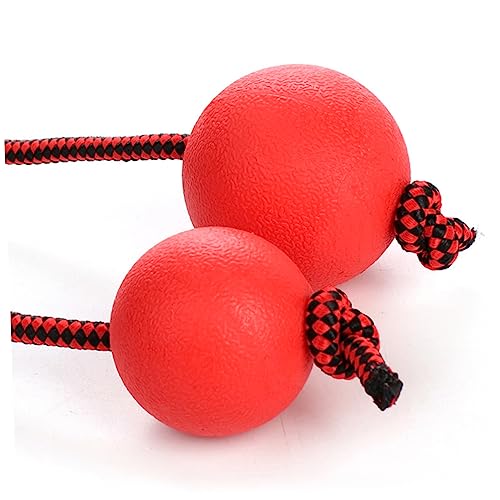 Abaodam Hundekauspielzeug Großer Langlebiger Gummiball mit Hoher Elastizität und Zähnigkeit Robustes Molarisches Beißspielzeug mit Seil für Stressabbau und Zahnreinigung Zufällige Farbe von Abaodam
