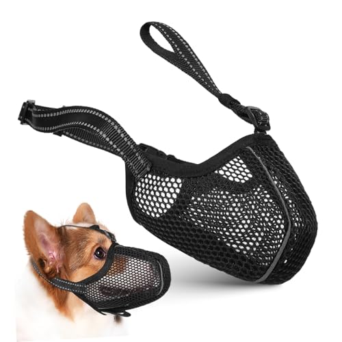 Abaodam Hundemaulkorb Hundebesitzer hundezubehör Korbmaulkorb für kleine Hunde Korb Maulkorb kein Rindenmaulkorb Mesh-Maulkorbabdeckung für Hunde kleine Schnauze Haustierbedarf Netz Black von Abaodam