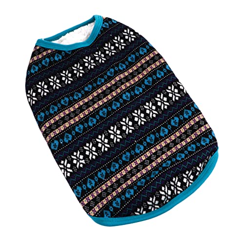 Abaodam Hundepullover aus Fleece Plüsch Dackel Welpenpullover gestrickt gefüttert zur Seite Fahren hundepulli Dog Sweater Haustiere Warmer Hundemantel Hunde-Outfit Hundekleidung Garn Blue von Abaodam