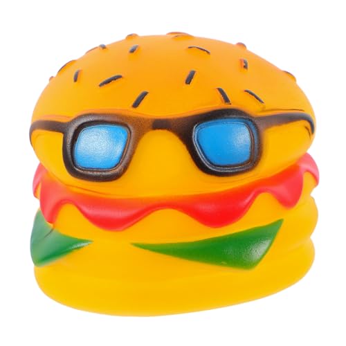 Abaodam Hundeschleppspielzeug mit Quietscher Interaktive Spielzeuge für Haustiere Hundefutter Formspielzeug Hamburger-Kauspielzeug Weiches Welpenspielzeug Vinyl Yellow von Abaodam