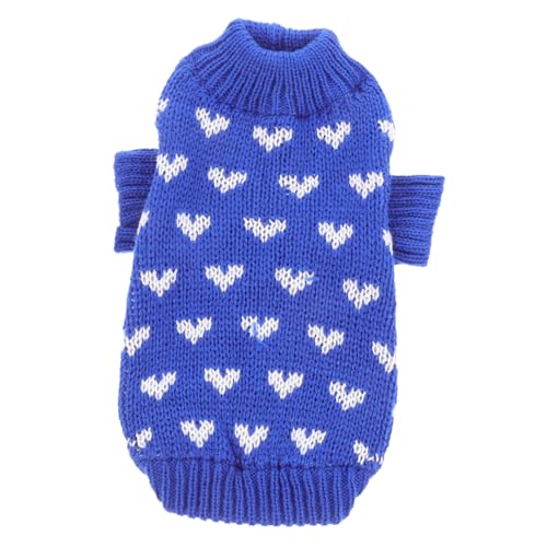 Abaodam Hundepullover Mit Herzmuster Für Welpen Strickpullover Für Valentinstag Warme Winterkleidung Für Haustiere Atmungsaktiv Und Wiederverwendbar von Abaodam