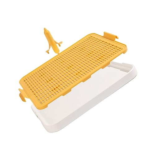 Abaodam Hundetoilette für Hunde Waschbare und Auslaufsichere Hundetoilette mit Halter für Trainingspads Praktische Lösung zur Sauberkeitserziehung Wohnung und Garten Gelb von Abaodam