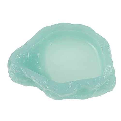 Abaodam Im Dunkeln leuchtender Wassernapf Reptilien Schildkrötenfutter Fütterung Gecko Trog kriechender Futterspender für Haustiere Terrarium wasserschale Harz Light Green von Abaodam