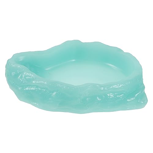 Abaodam Im Dunkeln leuchtender Wassernapf Schildkrötenwasser Schüssel Nacht Terrarium wasserschale Terrarium Wassernapf Schildkröte Wasserschale Futternapf für Reptilien Harz Light Green von Abaodam
