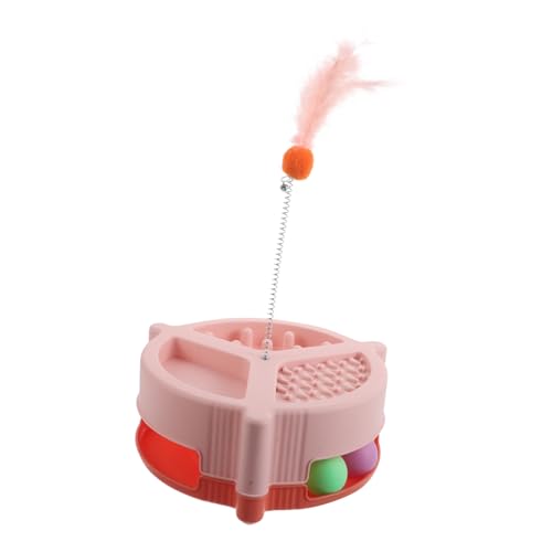 Abaodam Interaktiver Katzen-Teaser-Katzen-Plattenspieler-Ball für Selbstunterhaltung für Indoor-Katzen und Kätzchen, fördert Bewegung und lindert Langeweile, sicheres und komfortables Design von Abaodam