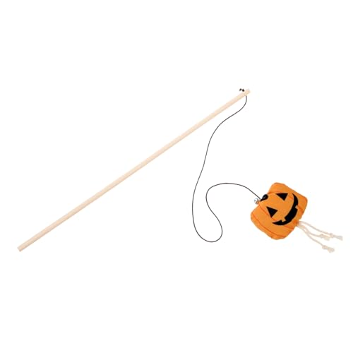 Abaodam Interaktives Katzenspielzeug mit Kürbis Teaser Lustiges Selbstspielendes für Katzen Sicheres und Langlebiges Material für Halloween und Haustier Interaktion von Abaodam