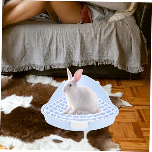 Abaodam Kaninchen Toilette mit Erhöhtem Zaun Abnehmbarem und Zweilagiger Kunststoffstruktur Kompakte Ecktoilette für Meerschweinchen Zwergkaninchen und Kleintiere Leicht zu Reinigen und von Abaodam