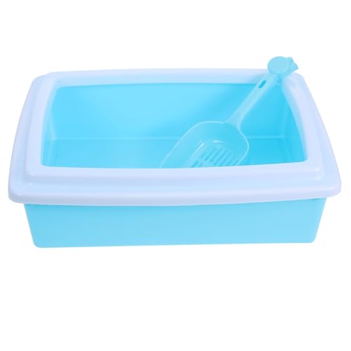 Abaodam Kasten Katzentoilette Katzen-PIPI-Schild Kätzchenzubehör Kleines Katzenstreu-Set Katzen- Und Hundetoilette Katzen-toiletten-trainingsset Tragbare Toilette Für Katzen Sky-Blue Abs von Abaodam