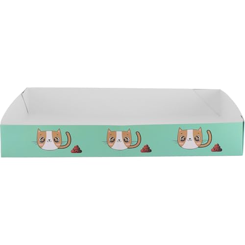 Abaodam Kasten kleine Katzentoiletten Papier-Katzenklo Halbgeschlossenes Katzenklo Kompaktes Katzenklo Kätzchentraining Katzenklo für unterwegs Katzenstreueinlage Katzenboxen Light Green von Abaodam