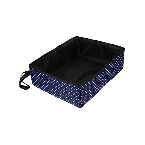Abaodam Kasten zusammenklappbare Katzentoilette Mülleimer groß Falten Wurf Reisen katzenstreu Zusammenklappbarer Katzentransporter Reisezubehör für Katzen Oxford-Stoff Navy von Abaodam