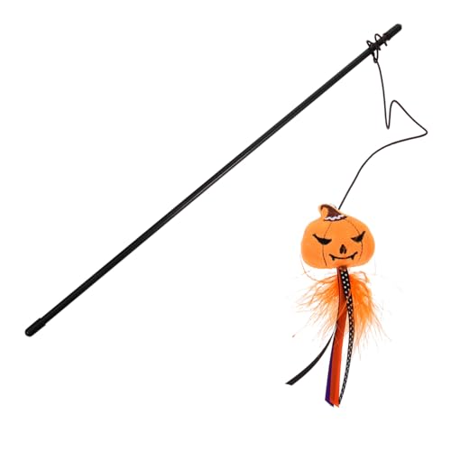 Abaodam Katzenangel mit Halloween Interaktives Teaser für Kätzchen Niedlicher Katzenspielzeug Stick für Spaß und Bindung mit Ihrem Haustier von Abaodam