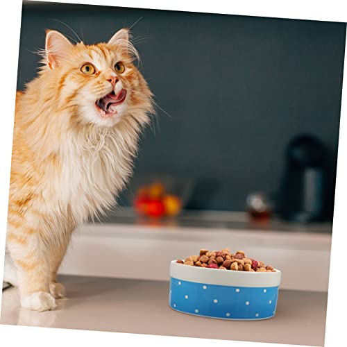 Abaodam Keramik Haustier Napf mit Stabilem Boden rutschfest Umweltfreundlich Leicht zu Reinigen Futternapf für Hunde und Katzen Geeignet für Welpen und Katzenfutter Hellblau von Abaodam