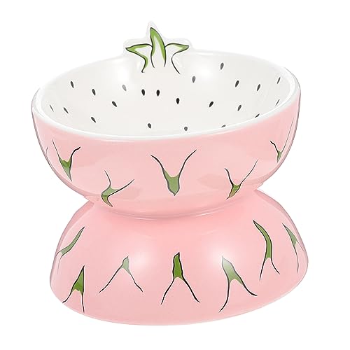 Abaodam Keramik -Katzenfutter -Topf drinnen Schüsseln geformt Haustiernapf für den Haushalt schöner Katzennapf Floor Pet Bowl Fressnapf aus Keramik schöner Hundenapf Rosa von Abaodam