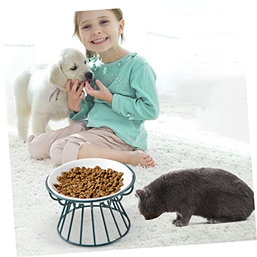 Abaodam Keramik Katzennapf mit Erhöhtem Metallständer Schützendes Design gegen Nackenbelastung rutschfeste Futterschale mit Abgerundeten Kanten Geeignet für Katzenfutter und Wasser Abaodam Keramik Katzennapf mit Erhöhtem Metallständer Schützendes Design gegen Nackenbelastung rutschfeste Futterschale mit Abgerundeten Kanten Geeignet für Katzenfutter und Wasser von Abaodam