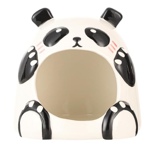 Abaodam Keramisches Kühlnest für Kleintiere Panda Design für Hamster Chinchillas und Andere Haustiere Leicht zu Reinigen und Multifunktional Bietet Einen Komfortablen Rückzugsort von Abaodam