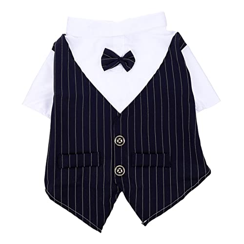 Abaodam Kleidung für Haustiere Hochzeit binden kleine hundekostüme UPS Hund formelle Verschleiß formelle Hundekostüme Hemd für Haustier Hundekleid Polyester Navy von Abaodam
