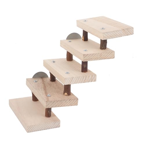 Abaodam Kleine Tier Holzleiter Für Hamster Und Meerschweinchen Holz Zu Installieren Langlebig Für Käfige Und Spielbereiche von Abaodam