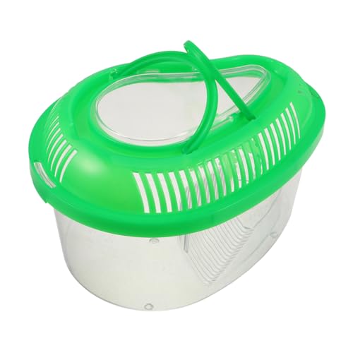Abaodam Kunststoff Reptil Terrarien Träger Käfig Spielzeug Transportbox Für Haustiere Reptilienbehälter Mit Griff Belüftungslöchern Und Sonnenbadeplattform Langlebige Kleine Becken von Abaodam