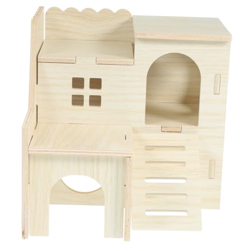 Abaodam Kleines Hamsterhaus aus Holz, langlebiges Versteck für Kleintiere, Privatsphäre, Rückzugsort für Hamster, Meerschweinchen, Zwerghamster, gemütlicher, sicherer Haustierschlafplatz Abaodam Kleines Hamsterhaus aus Holz, langlebiges Versteck für Kleintiere, Privatsphäre, Rückzugsort für Hamster, Meerschweinchen, Zwerghamster, gemütlicher, sicherer Haustierschlafplatz von Abaodam