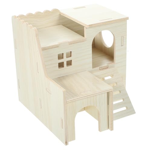 Abaodam Kleines Hamsterhaus aus Holz Versteck für Kleine Tiere für Zwerghamster Meerschweinchen und Ähnliche Haustiere Sicher und Beißfest Bringt Spaß und von Abaodam