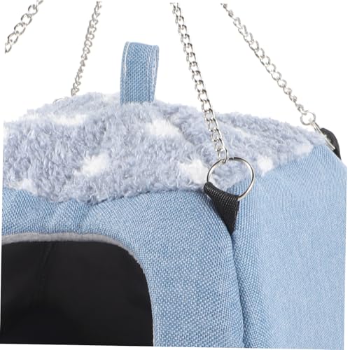 Abaodam Kleintier Schlafhängematte Groß Blau Weiches Stoffhaus mit Komfortables Hamster Nest Sicher für Meerschweinchen Chinchilla Igel Geeignet von Abaodam