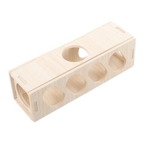 Abaodam Kleintier Tunnel Aus Holz Für Hamster Meerschweinchen Und Mäuse Versteckspielzeug Zur Aktivität Und Gesundheit Von Nagetieren Für Auslauf von Abaodam