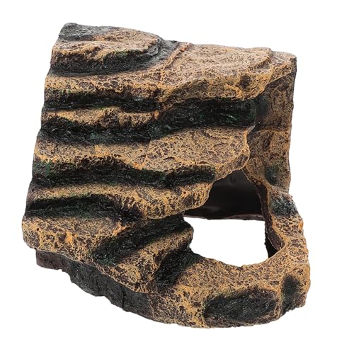 Abaodam Kletterplattformbrücke für Haustierprodukte Zierfelsen für Aquarien Schildkrötenrampen für Aquarien aquariumdekoration Extra große Plattform zum für Schildkröten Harz Coffee von Abaodam