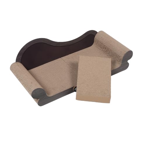 Abaodam Kratzsofa für Katzen aus Robustem Wellpappe-Material mit Gepolsterten Armlehnen Kratzfest und Schadstofffrei als Indoor-katzenmöbel zur Möbelpflege und Krallenpflege von Abaodam