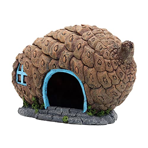 Abaodam Künstliche Aquarien Dekoration aus Resin Simulierte Kiefernhütte für Fische Dekoratives Tank Ornament für Aquarien Sicheres Leichtes Design für Optimale Wasserqualität als Versteck von Abaodam